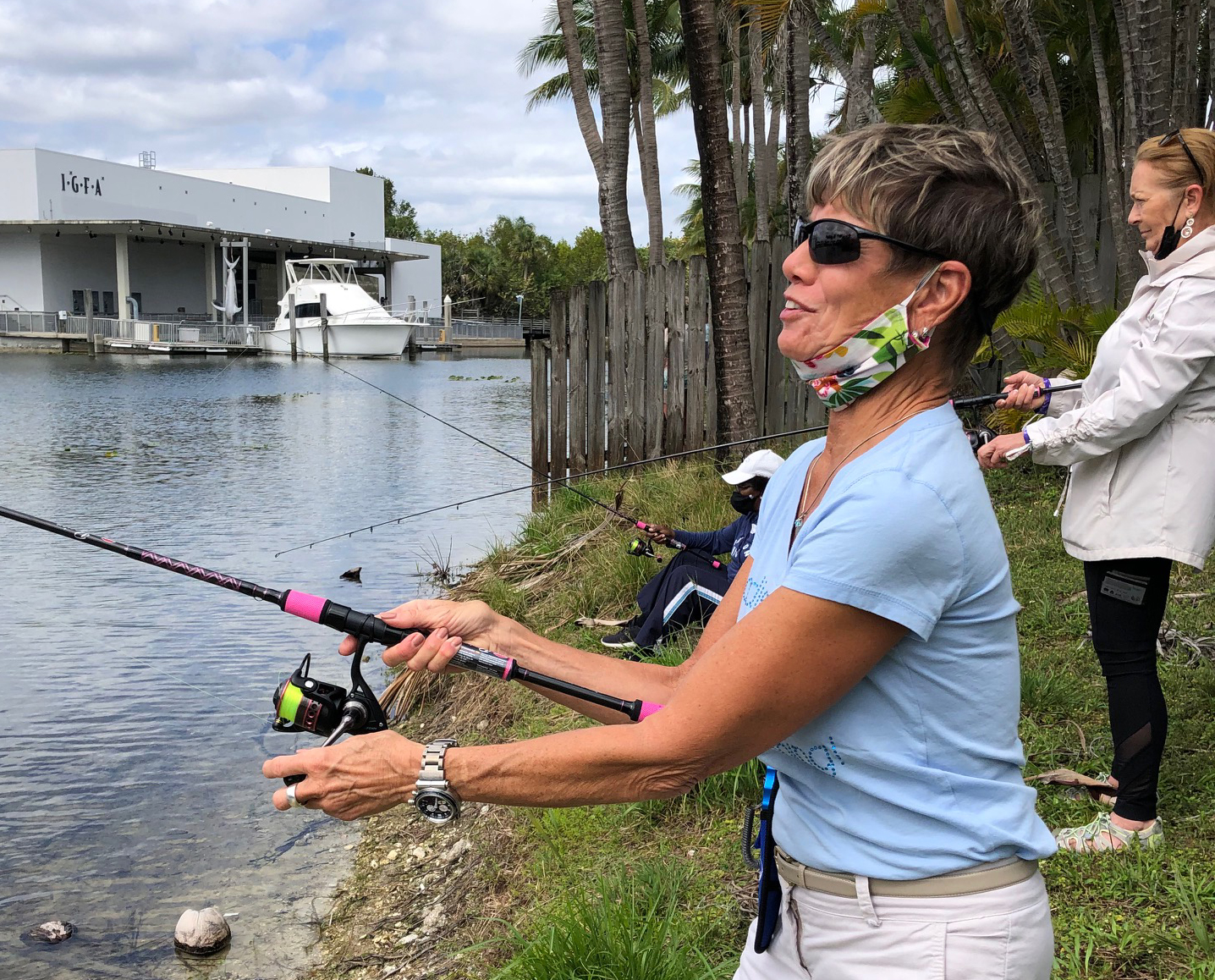 Marilyn DeMartini Fishing At The Ladies Lets Go Fishing Event in 2021