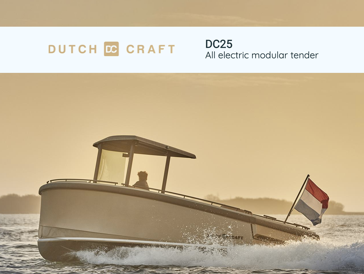 DutchCraft DC25 Electric Boat. Photo by DutchCraft.