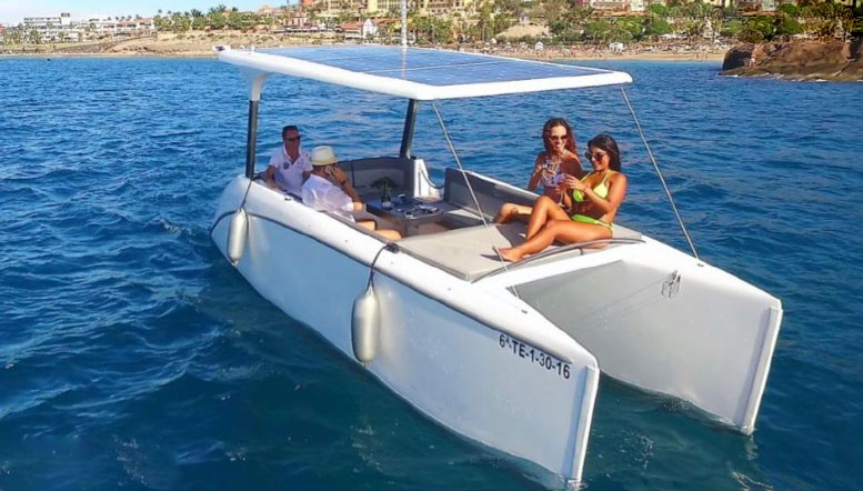 solliner 21 electric catamaran boat