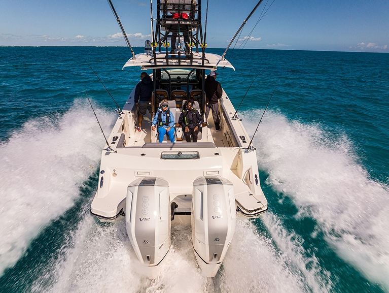 Boston whaler 360 outrage with twin mercury verado v12 outboards