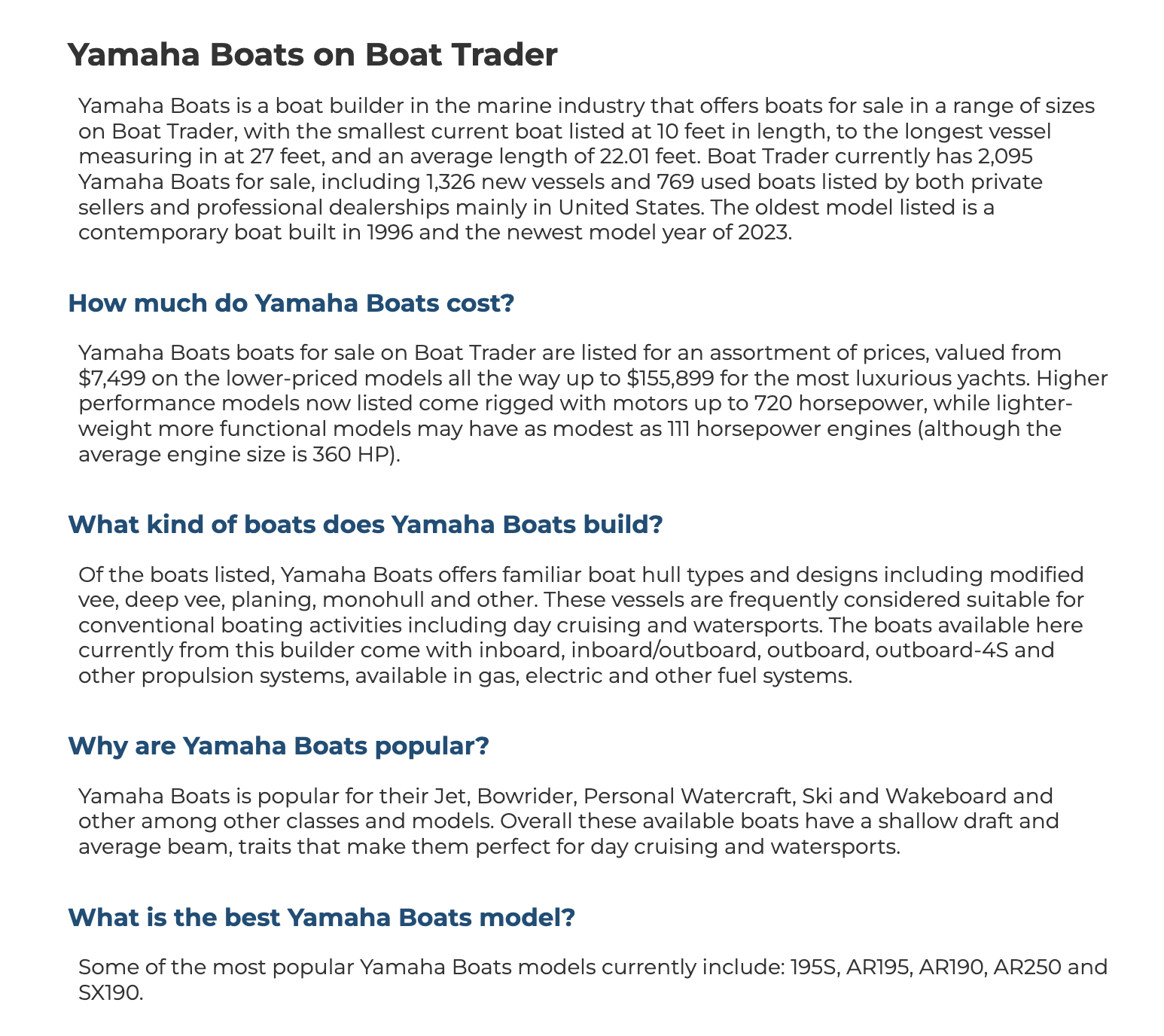 Pricing And Listing Data About Yamaha Boats For Sale from Boat Trader