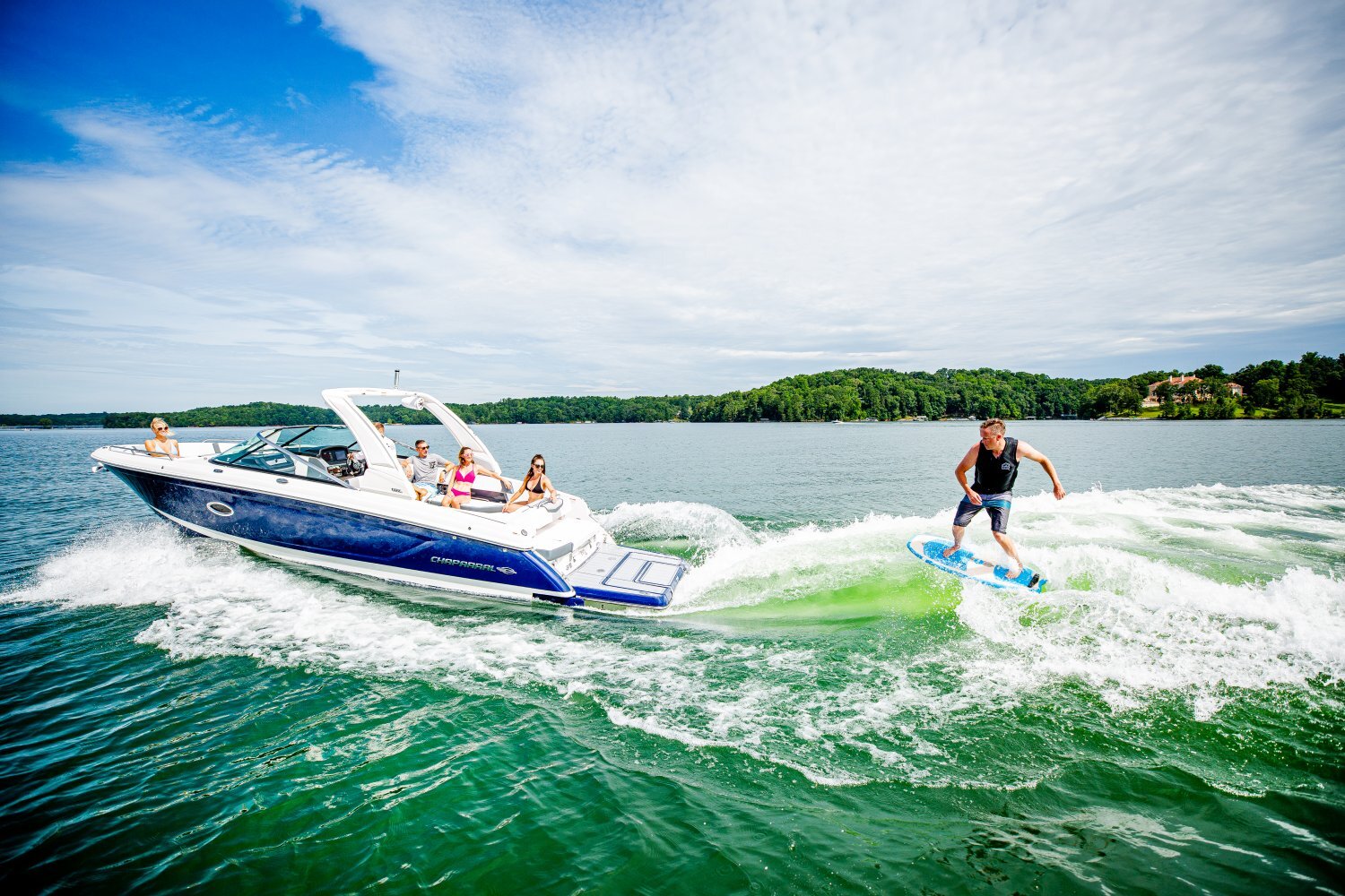 A 2022 Chaparral 30 Surf wake boat