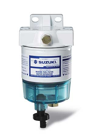 If you can’t remember the last time you changed your fuel filter/water separator, you ought to go ahead and swap the element, taking note of any water in the sight bowl. Excessive amounts of water here can mean you have a tank of bad fuel. Photo courtesy of Suzuki.