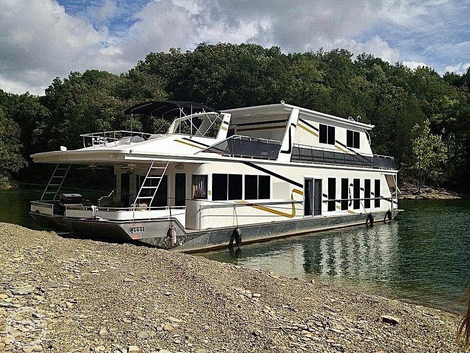 houseboat on a lake