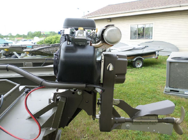 mud motor on a hunting boat
